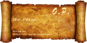 Ohr Péter névjegykártya